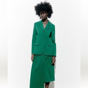 ZARA STRAIGHT CUT WOOL BLEND BLAZER